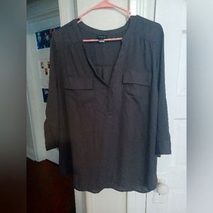 Torrid Polyester Charcoal Grey Dress Shirt Size 2